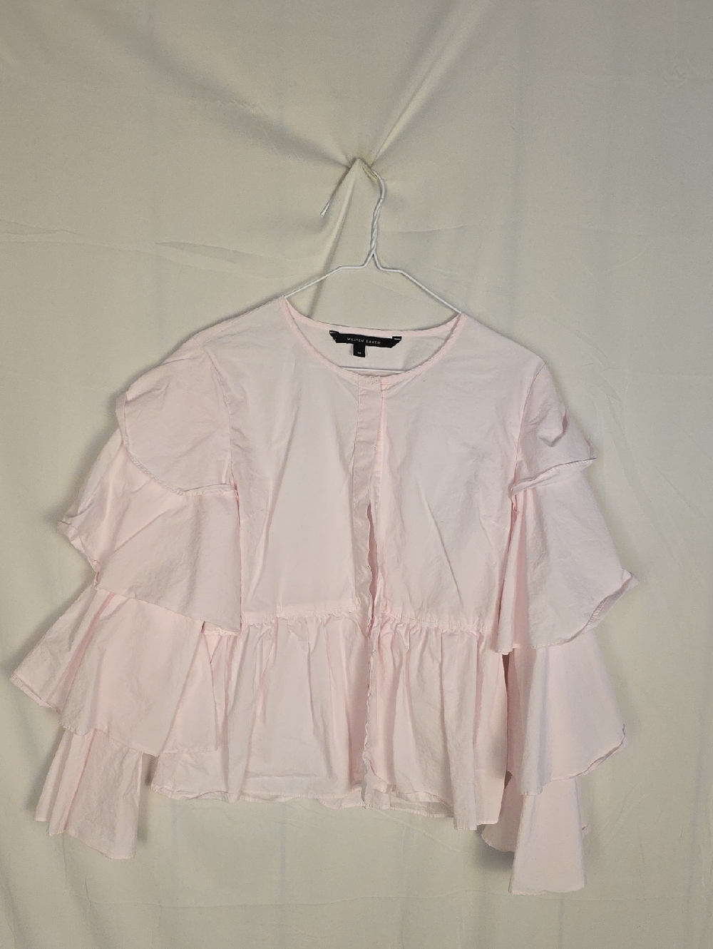 Walter Baker Light Pink Ruffle Sleeve Women's Top - Unknown Brand